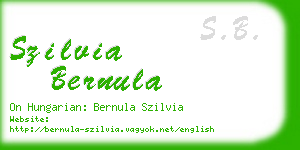 szilvia bernula business card